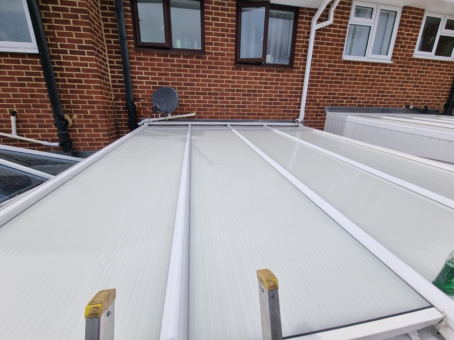 The same conservatory roof clean and clear after cleaning